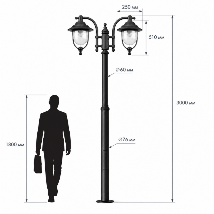 Парково-садовый LED-светильник Амели 2_13_04_117_3000