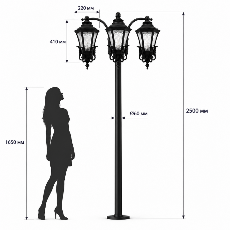 LED-фонарь пушкинский классический Монмартр 3_77_04_471_2500