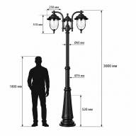 Городской парковый светильник Амели 3_13_04_890_3000 - Городской парковый светильник Амели 3_13_04_890_3000