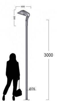 Городской светильник с LED для бульваров Канделябр 140b 1_140b_48_3000