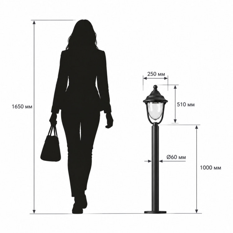 Уличный столбик ландшафтный LED Амели 1_13_471_1000